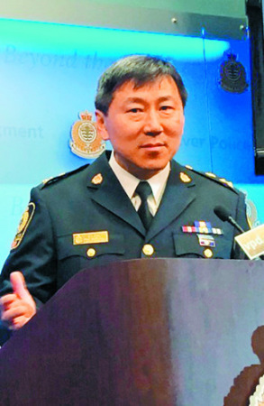 朱小蓀5月退休，離開8年的溫市警局長職務(wù)，以及長達36年的警政服務(wù)生涯。(資料照片)