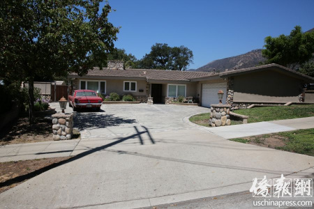 在帕沙迪納的王寶強(qiáng)與馬蓉的宅邸。（美國(guó)《僑報(bào)》/邱晨 攝）