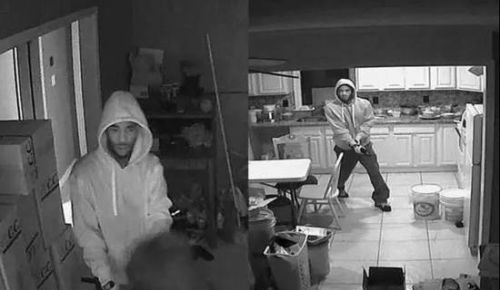 入室搶劫的匪徒。(監(jiān)控截圖)