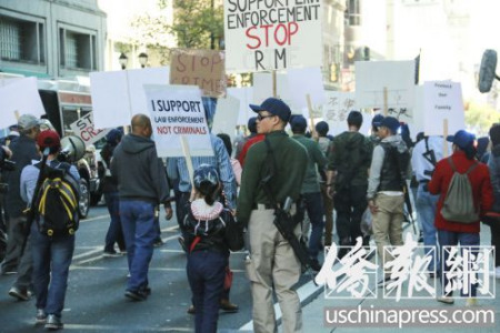 大費城華人槍友會15日游行現(xiàn)場。僑報記者賈玉璇攝