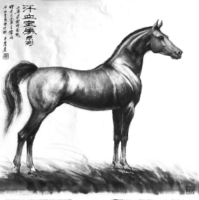 姚迪雄汗血寶馬系列畫作