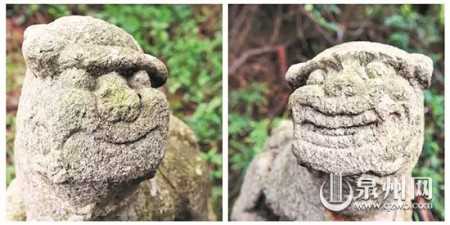 墓前有一對(duì)錫蘭風(fēng)格的石獅子 (高澤漳 攝)