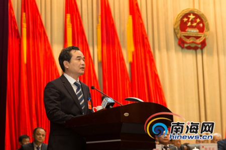 文昌市人民政府市長王曉橋在會議上發(fā)言。南海網(wǎng)記者陳望攝