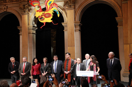 伊達爾戈發(fā)表講話冀望華人支持巴黎申奧。(法國《歐洲時報》/孔帆 攝)