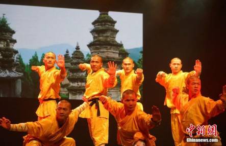 少林武僧表演。