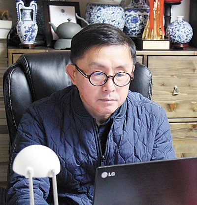 韓國翻譯家金泰成。 　　本報記者 陳尚文攝