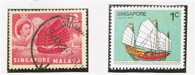 新加坡發(fā)行的“海南船”郵票。