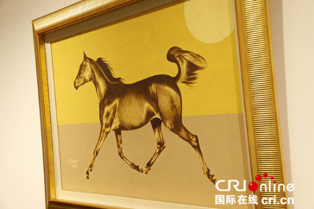 娜迪雅公主的油畫(huà)《金色駿馬》