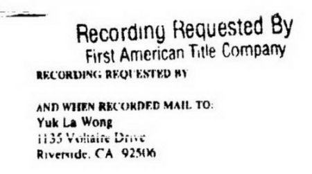 王黎明房產(chǎn)轉(zhuǎn)讓協(xié)議受讓方是“黃玉拉”(Yuk La Wong)(美國(guó)《僑報(bào)》摘自轉(zhuǎn)讓協(xié)議)