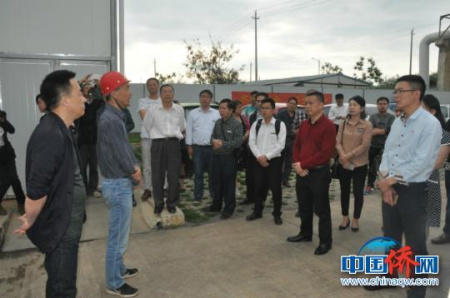 圖為僑商在三祥熱電公司考察。林浩 攝