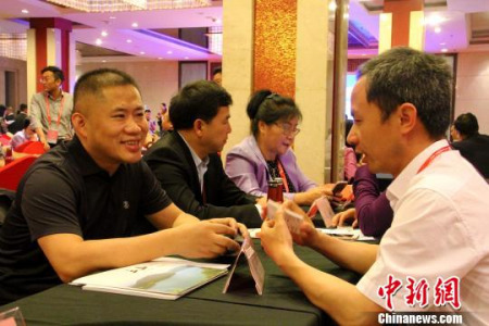 海外僑商、僑領(lǐng)同安徽省直有關(guān)部門和地方招商部門進(jìn)行項(xiàng)目對(duì)接洽談?！Ⅷ欪Q 攝