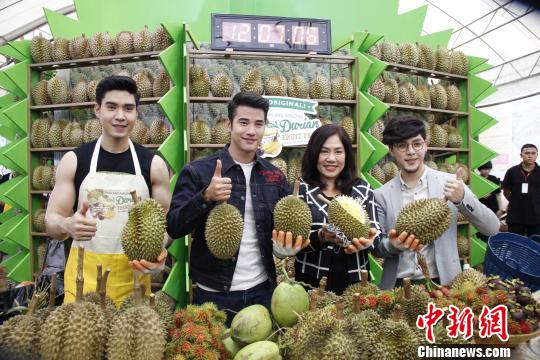 泰國(guó)明星助陣推介榴蓮?！≮w婧楠 攝