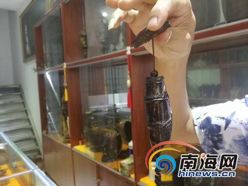 可愛的椰雕作品。（圖片來源：南海網(wǎng)）