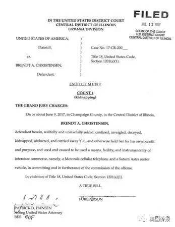 大陪審團(tuán)提起公訴的法院文件。