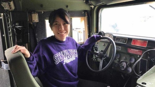 史April堅(jiān)持追求軍人夢(mèng)，立志當(dāng)名好軍人。(來(lái)源：美國(guó)《世界日?qǐng)?bào)》/史April提供)