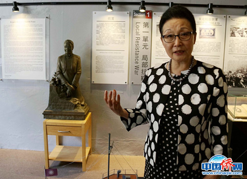 方李邦琴在舊金山中國城海外抗日戰(zhàn)爭紀念館。(圖片均由作者提供)