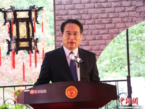 國(guó)僑辦副主任譚天星。 <a target='_blank' >中新社</a>記者 胡嘉琛 攝