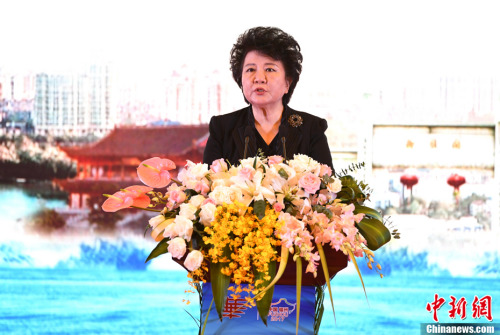 9月10日，第九屆世界華文傳媒論壇在福州開幕。國務院僑辦主任裘援平出席開幕式并致辭。<a target='_blank' >中新社</a>記者 王東明 攝