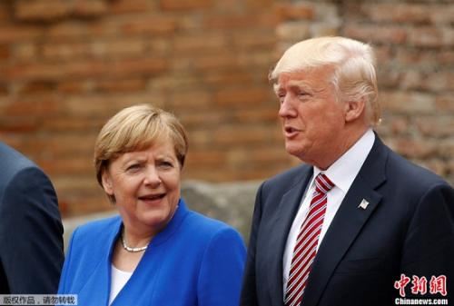資料圖：默克爾和美國總統(tǒng)特朗普