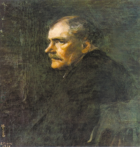 李鐵夫作品《音樂家》，1918年，71×58厘米，布面油畫，現(xiàn)藏于廣州美術學院美術館。