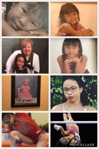 記錄摩根成長的照片。（美國《僑報》）