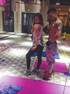 葛燕希和老公都熱愛健身。