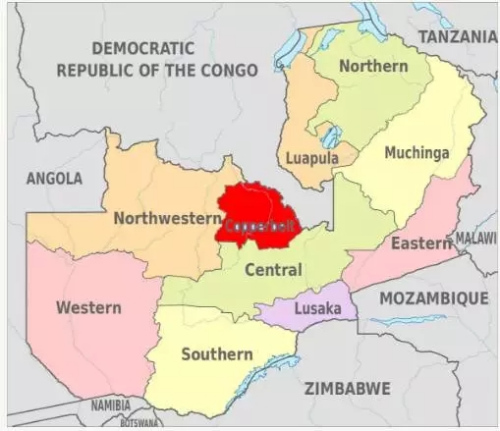 事發(fā)地銅帶省 圖中紅色處