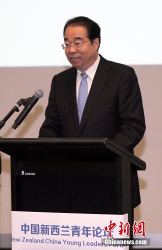 圖為許又聲在論壇開幕式上致辭。<a target='_blank' >中新社</a>記者 陶社蘭 攝