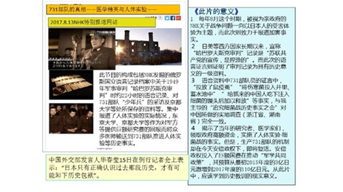 森正孝制作的有關(guān)731部隊(duì)罪行的宣傳資料。