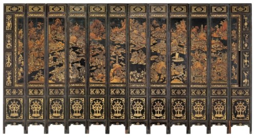 清道光磨金漆畫西湖風(fēng)景大壽屏(背面) 廣東省博物館供圖