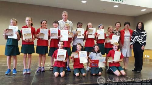 新西蘭奧克蘭孔院下屬孔子課堂YCT考試成績斐然。（國家漢辦）