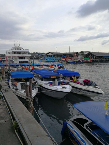 涉事碼頭泰府(音)碼頭的快艇以及周邊環(huán)境。澎湃新聞?dòng)浾?于瀟清 圖