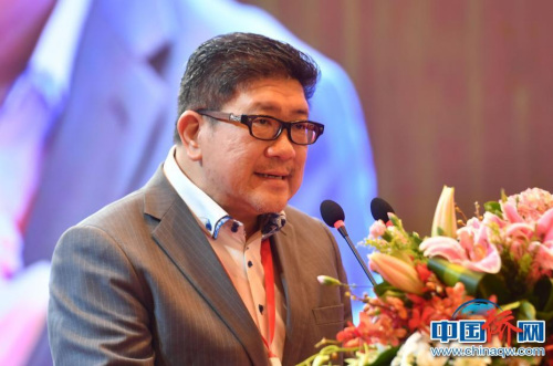 陳嘉庚基金會(huì)副主席、陳嘉庚之孫陳君寶發(fā)言。 <a target='_blank' >中新社</a>記者 呂明 攝