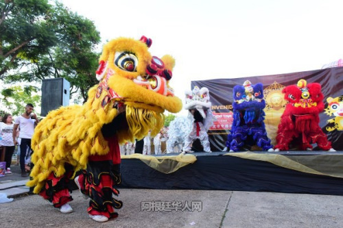 舞獅表演。（阿根廷華人網(wǎng)）