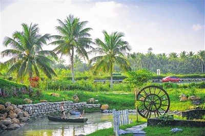 經(jīng)過(guò)美麗鄉(xiāng)村建設(shè)，潭牛鎮(zhèn)大廟村美麗綻放。本報(bào)記者 袁琛 攝