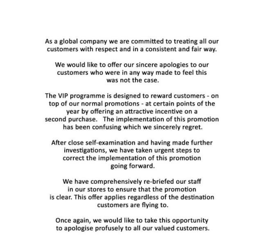 道歉原文。