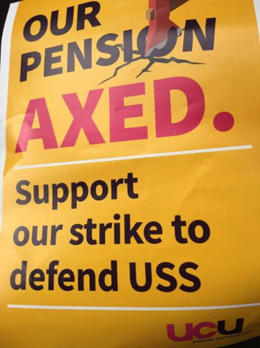 英國大學(xué)教師工會(UCU)發(fā)起罷工的海報