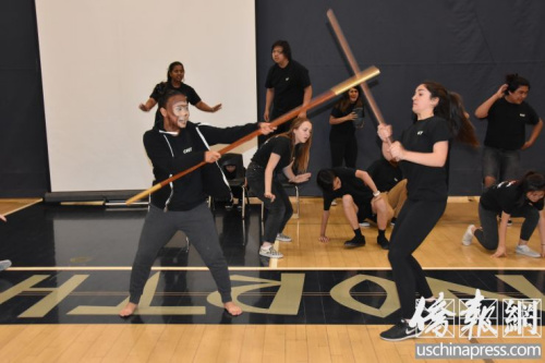 音樂劇《西游記》排演。(美國《僑報》/尚穎 攝)