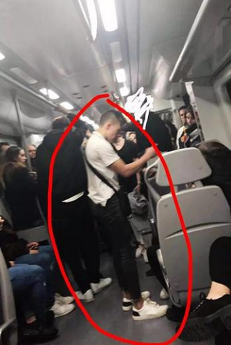 Dantong Zhang發(fā)布在Facebook上的照片，途中被圈出來的是攻擊她的西班牙年輕人中的其中一名。(圖片來源：Facebook)