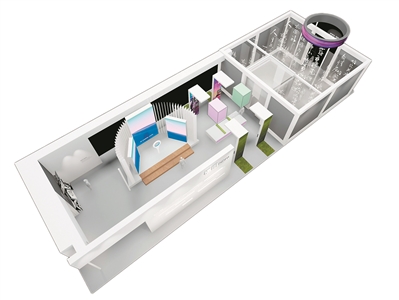 福田主展區(qū)將融入空氣成像、紗幕投影、手勢互動等新科技展示文化亮點，圖為福田主展區(qū)設計效果圖。