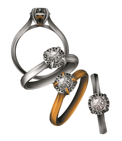 鉆石鑲嵌運(yùn)用了古建筑“榫卯”工藝。