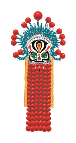 臉譜胸針，臉譜拆下后可做項(xiàng)鏈吊墜。