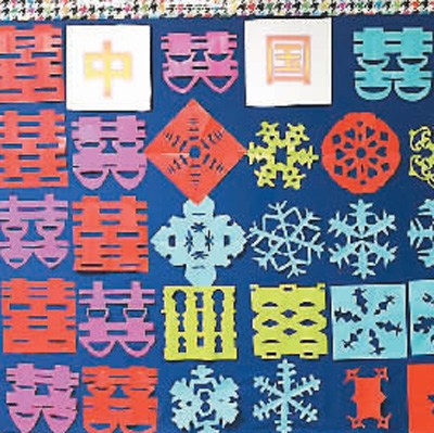 　　學生的剪紙作品