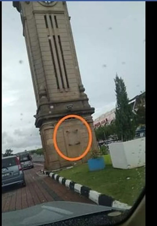 具有歷史價值的大鐘樓銅匾被偷。（馬來西亞《星洲日報》）