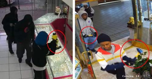 11月24日中國城珠寶店搶劫案和12月19日西敏寺市珠寶店搶劫案的犯罪團(tuán)伙，使用相同的方式和著黃色手柄錘子進(jìn)行犯罪。（圖片來源：美國僑報網(wǎng) 劉女士提供圖）