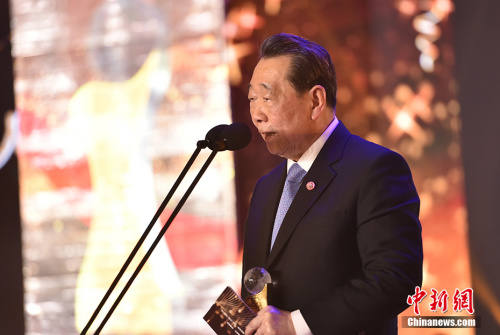 圖為正大集團(tuán)資深董事長、中國僑商投資企業(yè)協(xié)會會長謝國民發(fā)表演講。<a target='_blank'  >中新網(wǎng)</a>記者 翟璐 攝