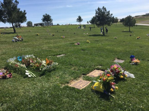 雖然清明節(jié)未到，一些華人居民到公墓掃墓。(美國《世界日報(bào)》/啟鉻 攝)