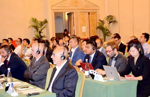 四川天府新區(qū)天府文創(chuàng)城中意文化創(chuàng)新產(chǎn)業(yè)園推介會現(xiàn)場。(歐聯(lián)社 黃鑫 攝)