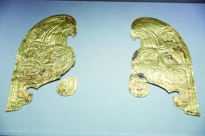 圖為秦公遺址金飾片