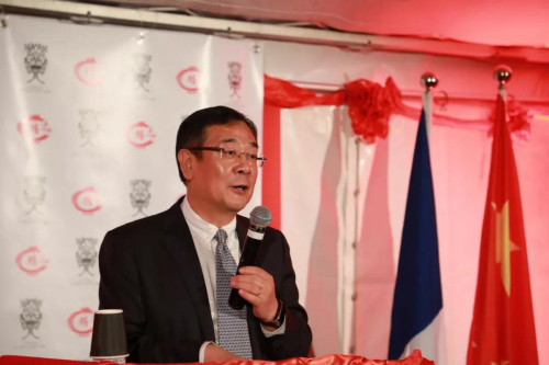 中國駐法大使館文化公參李少平講話。(法國《歐洲時(shí)報(bào)》/歐文 攝)